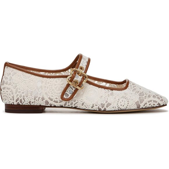 Sam Edelman Womens Floral Crochet Cotton Closed Pointed Toe Ballet Flat Shoes - Picture 6 of 6